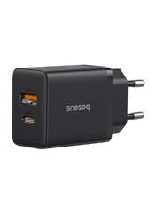 Мережевий зарядний пристрій Baseus Cube C+U Black (1 USB-A + 1 USB-C) 30W Black (P10111404113-00) 1 USB-A + 1 USB-C 30 Відсутній