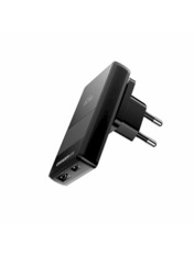 Мережевий зарядний пристрій Essager Ultra Thin Gan (1 USB-A + 1 USB-C) 65W Black