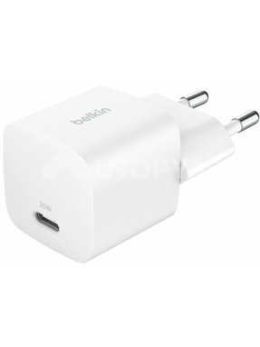 Мережевий зарядний пристрій Belkin BoostCharge (1 USB-C) 25W White (WCA012KQWH)