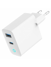 Мережевий зарядний пристрій Gembird TA-UC-PDQC30L-W-01 (1 USB-A + 1 USB-C) 30W White (TA-UC-PDQC30L-W-01)