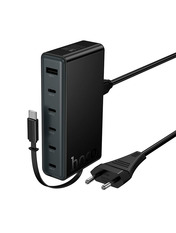 Мережевий зарядний пристрій Hoco C151A (1 USB-A + 6 USB-C) 50W Black (6942007660693)