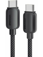 Кабель синхронізації Essager Breeze Type-C to Type-C 2 Ні Black 100W 2m Black (EXCTT1-WLA01-P)