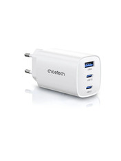 Мережевий зарядний пристрій Choetech PD65W (1 USB-A + 2 USB-C) 65W White (PD9006)