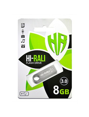 USB накопичувач HI-RALI Shuttle 8GB Silver (HI-8GB3SHSL) Silver 8 ГБ USB 3.0