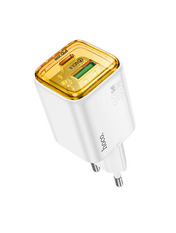 Мережевий зарядний пристрій Hoco N53 Monsoon White Відсутній (1 USB-A + 1 USB-C) 30W White