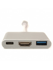 Відео адаптер PowerPlant Type-C to HDMI White (KD00AS1306)