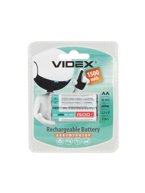 Акумуляторна батарейка Videx 23339 AA Ni-MH 1500mAh 2шт (23339)