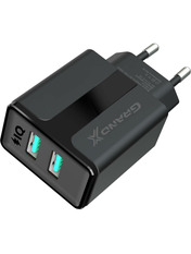 Мережевий зарядний пристрій Grand-X CH-15 Type-C (2 USB-A) 12W + кабель Type-C Black (CH-15T) 12 2 USB-A Black