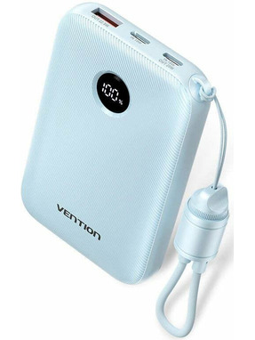 Павербанк Vention FKAL0-C 1xUSB-C + 1xUSB-A 22,5W 10000mAh Light Blue