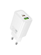Мережевий зарядний пристрій Hoco N61 Gentle White (1 USB-A + 1 USB-C) 20W White