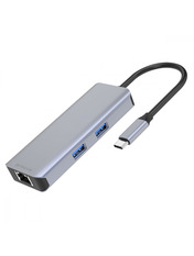 USB-хаб Proove Iron Link 6in1 Type-C (2xUSB 3.0 + 1xType-C + 1xHDMI + 1xRJ45 + SD + TF) Silver (HBI700010004)