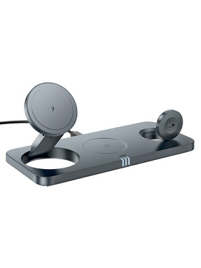Мережевий зарядний пристрій Hoco CQ22 Outstanding 3-in-1 15W Metal-Grey