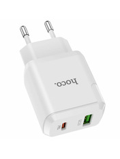 Мережевий зарядний пристрій Hoco N5 Type-C to Lightning White (1 USB-A + 1 USB-C) 20W + кабель Type-C to Lightning White 20 1 USB-A + 1 USB-C