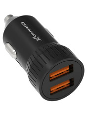 Автомобільний зарядний пристрій Grand-X CH-20B 12W 2 USB-A Black 2 USB-A Відсутній Black