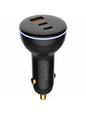 Автомобільний зарядний пристрій Gelius GP-CC01 160W 1 USB-A + 2 USB-C Black (101285)