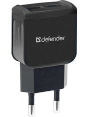 Мережевий зарядний пристрій Defender EPA-13 (2 USB-A) 10,5W Black