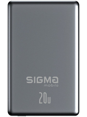 Павербанк Sigma X-power SI05A7QL-MAG 1xUSB-C 20W 5000mAh Grey (4827798359419)