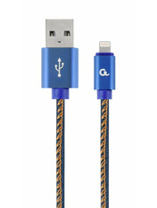 Кабель синхронізації Cablexpert CC-USB2J-AMLM USB to Lightning 10.5W 2m Blue (CC-USB2J-AMLM-2M-BL)