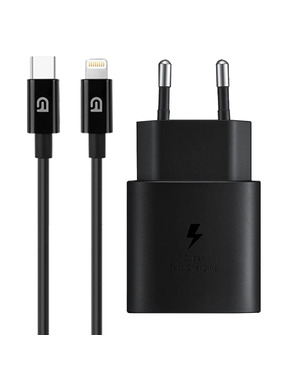 Мережевий зарядний пристрій ArmorStandart AR-TA800 (1 USB-C) 25W + кабель Type-C to Lightning Black (ARM77721)