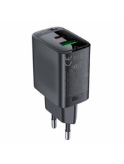 Мережевий зарядний пристрій ACEFAST A78 GaN (1 USB-A + 1 USB-C) 20W Black (6974316283256)