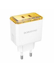 Мережевий зарядний пристрій Borofone BAS33A (2 USB-C) 45W White Відсутній