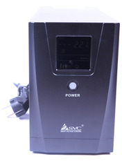 ДБЖ SVC VP VP-1500-LCD (900W) LCD SCHUKO + IEC Black 2 x 12V/9Ah
