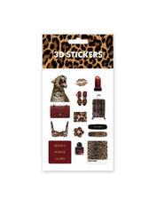 3D стікери "Leopard mood" Набір 8 стікерів 3D стікери