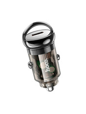 Автомобільний зарядний пристрій Hoco Z53 30W 1 USB-C Transparent Black