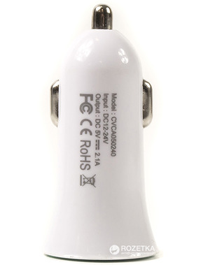 Автомобільний зарядний пристрій PowerPlant DV00DV5037 10W 1 USB-A White (DV00DV5037)
