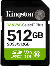 Карта пам'яті Kingston Canvas Select Plus 512 ГБ Ні UHS-I U3 SDXC 512GB UHS-I U3