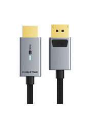 Кабель передачі відео CableTime DisplayPort (M) to HDMI 1,8 Black/Gray 1,8m Black/Gray