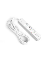 Мережевий фільтр Videx ONCORD з/з 3 3/3m + 2 USB White (VF-PD33G2U1C-W)