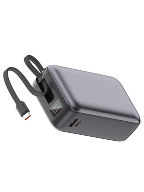 Павербанк Vinga Display Cable 2xUSB-C + 1xUSB-A 65W 30000mAh Black (VPBB3065C)