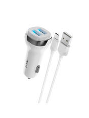 Автомобільний зарядний пристрій Hoco Z40 18W White MicroUSB 2 USB-A +кабель MicroUSB White 2 USB-A