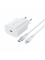 Мережевий зарядний пристрій Proove Rapid Type-C to Lightning 1 USB-C (1 USB-C) 20W + кабель Type-C to Lightning White (WCRP20012102) 20 White