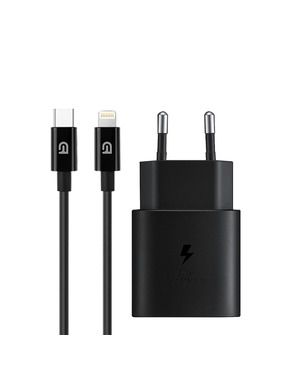 Мережевий зарядний пристрій ArmorStandart AR-TA800 (1 USB-C) 25W + кабель Type-C to Lightning Black (ARM77721)