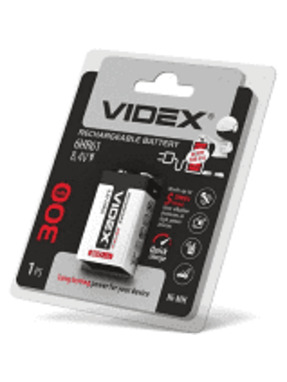 Акумуляторна батарейка Videx 6HR61 Krone Ni-MH 300mAh 1шт (24477)