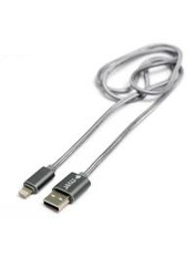 Кабель синхронізації PowerPlant USB to Lightning Grey 1 18W 1m Grey (KD00AS1288)