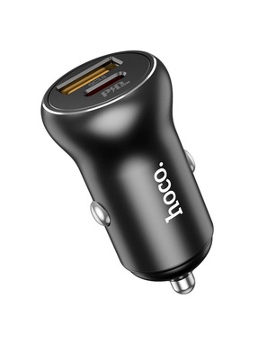 Автомобільний зарядний пристрій Hoco NZ5 30W 1 USB-A + 1 USB-C Black