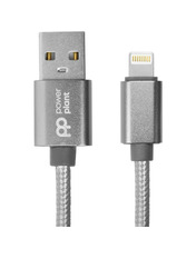 Кабель синхронізації PowerPlant USB to Lightning Gray 1 1m Gray