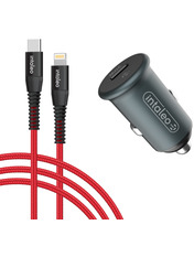 Автомобільний зарядний пристрій Intaleo CCGQPD120 20W 1 USB-C Grey Lightning 1 USB-C +кабель Lightning Grey (1283126509964)