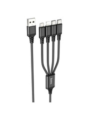 Кабель синхронізації Hoco X76 Super USB to Lightning + microUSB + Type-C 2W 1m Black 2 Black