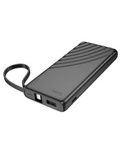 Павербанк Hoco J129 Nature with cable(Lightning) 1xUSB-C + 1xUSB-A Black 5000 10W 5000mAh Black 10