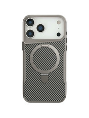 Чохол Metal Buttons with MagSafe Carbon Ring для Apple iPhone 17 Pro Grey