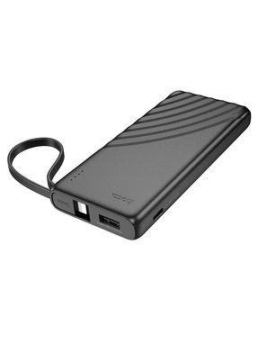 Павербанк Hoco J129 Nature with cable(Lightning) 1xUSB-C + 1xUSB-A 10W 5000mAh Black