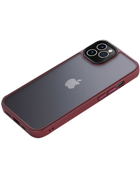 Чохол Metal Buttons для Apple iPhone 12/12 Pro Bordo (6928371045)