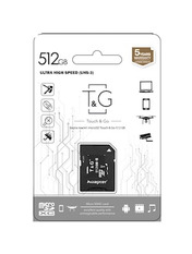 Карта пам'яті T&G 512 ГБ Class 10 Так microSDXC 512GB Class 10 + SD-adapter (TG-512GBSD10U3-01)