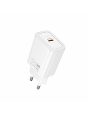 Мережевий зарядний пристрій Hoco N60 Gentle White Lightning (1 USB-C) 20W + кабель Lightning White