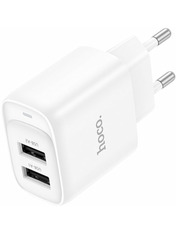 Мережевий зарядний пристрій Hoco C141A 2 USB-A 10.5 White Type-C (2 USB-A) 10,5W + кабель Type-C White