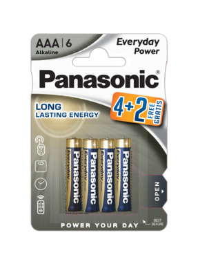 Батарейка Panasonic Everyday Power AAA Alkaline 6шт (LR03REE/6B2F)